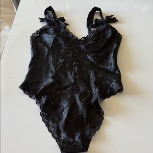 Victoria's Secret Elegant Black Satin Chemise